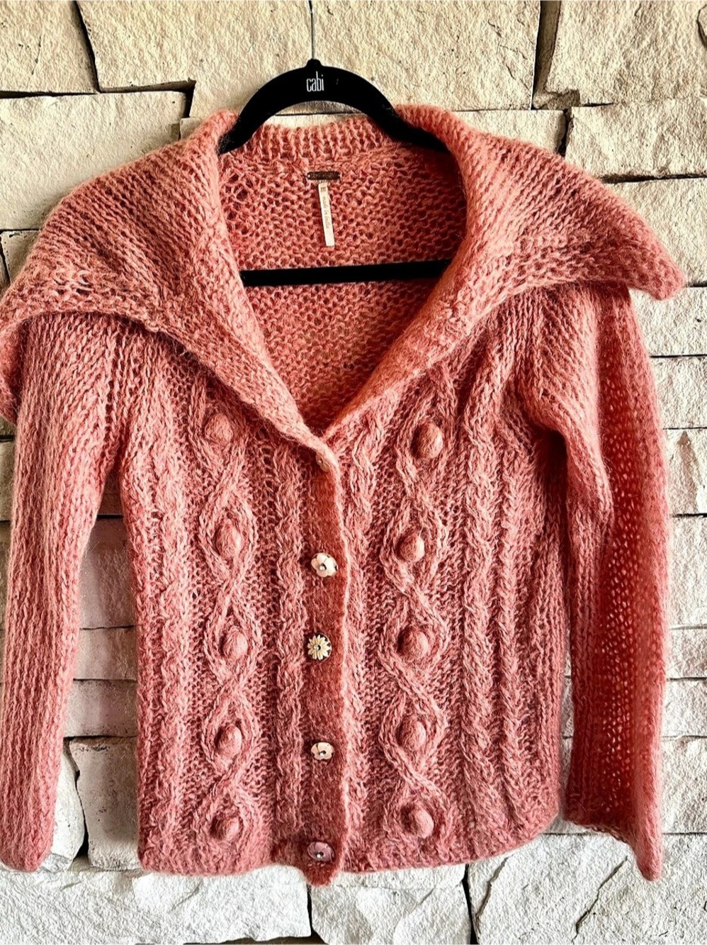 Handmade Pink Knit Cardigan Like New